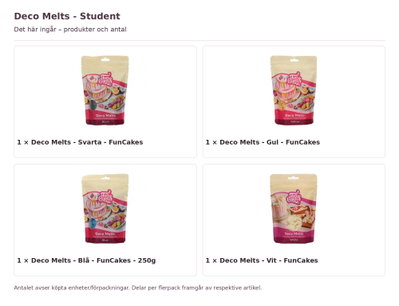 Deco Melts - Student – innehåll och antal förpackningar