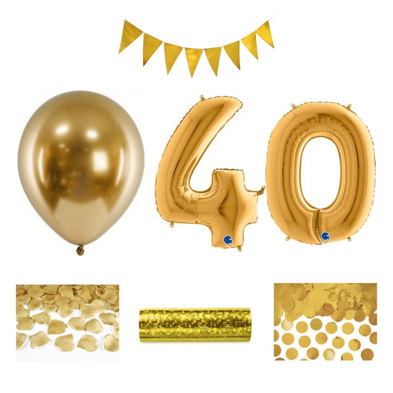 40-års festpaket, Guld, Stor – sammansatt produktbild
