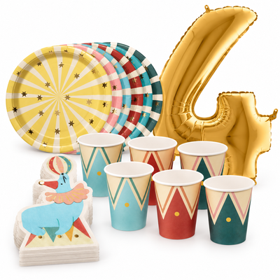 4-årskalas, Cirkus, kalaspaket, 6 gäster – samlat paketinnehåll