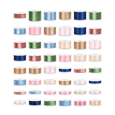 Satinbandspaket – Salvia och cream – Maxi – 48 rullar – hela paketet