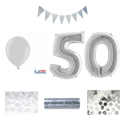 50-års festpaket, Silver, Stor – sammansatt produktbild