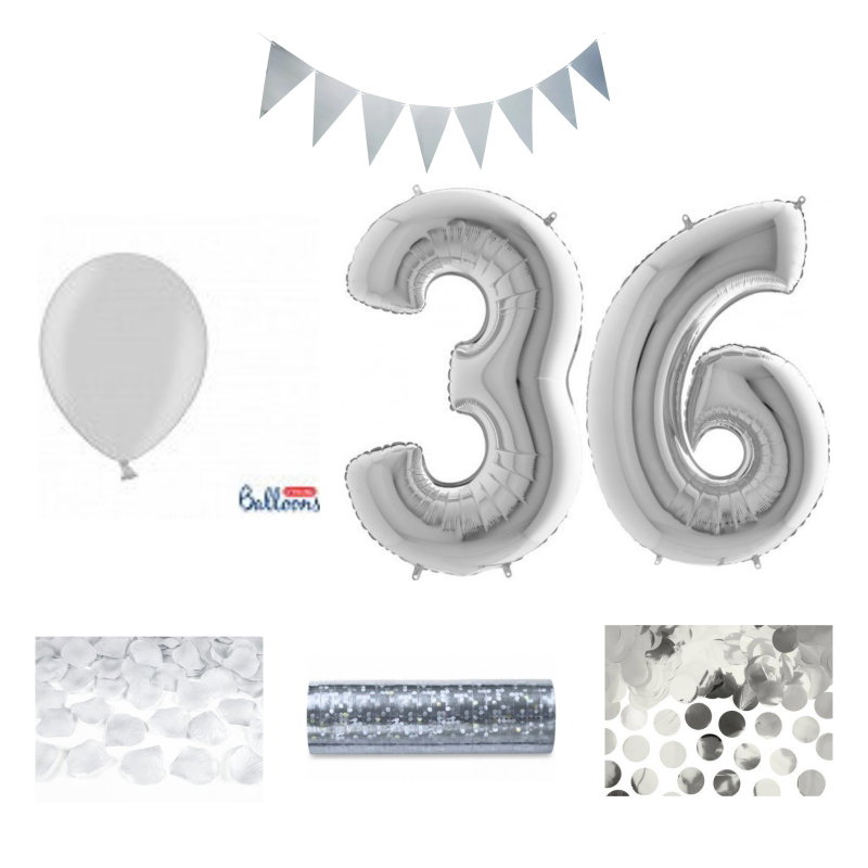 36-års festpaket, Silver, Stor – sammansatt produktbild