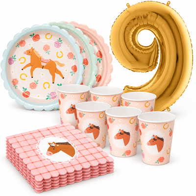 9-årskalas, Hästkalas, kalaspaket, 6 gäster – samlat paketinnehåll