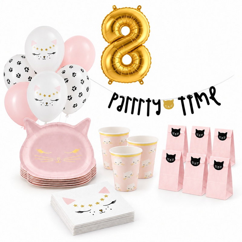 8-årskalas, Kattkalas, kalaspaket, 6 gäster – paketets produkter