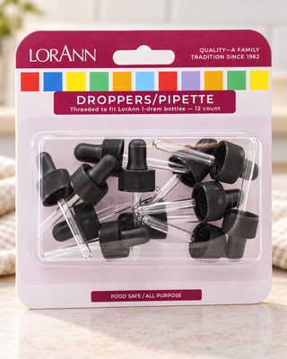 LorAnn-pipetter med skruvlock, 12-pack, i bakmiljö