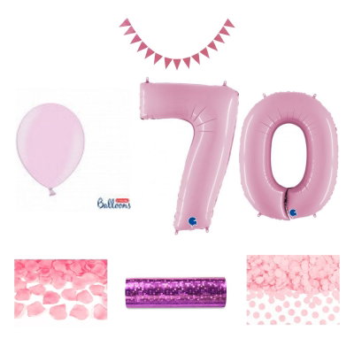 70-års festpaket, Rosa, Stor – sammansatt produktbild