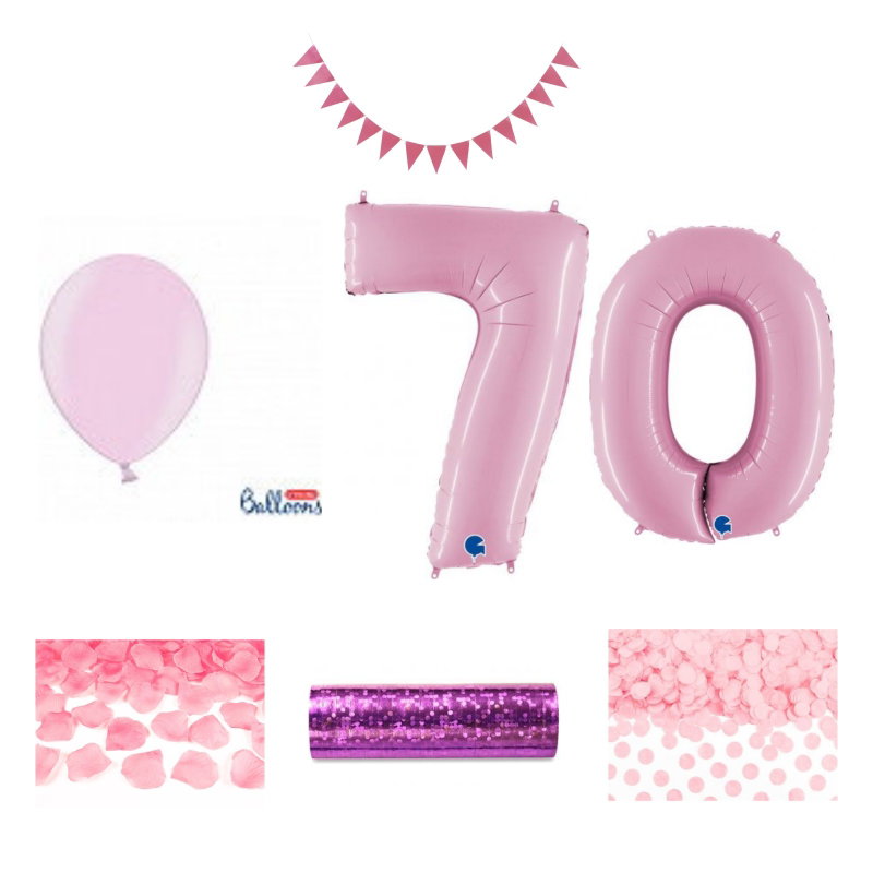 70-års festpaket, Rosa, Stor – sammansatt produktbild