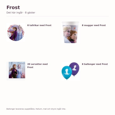 Frost – kalaspaket för 8 gäster – innehåll och antal
