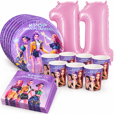 11-årskalas, K-pop, kalaspaket, 8 gäster – samlat paketinnehåll