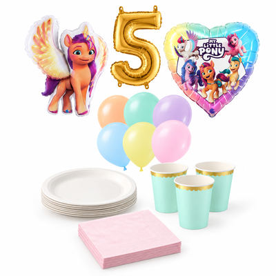 5-årskalas, My Little Pony, kalaspaket, 6 gäster – paketets produkter