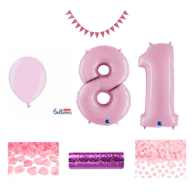 81-års festpaket, Rosa, Stor – sammansatt produktbild