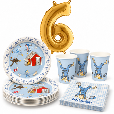 6-årskalas, Emil i Lönneberga, kalaspaket, 8 gäster – paketets innehåll