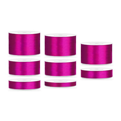 Satinbandspaket – Fuchsia – 8 rullar – hela paketet