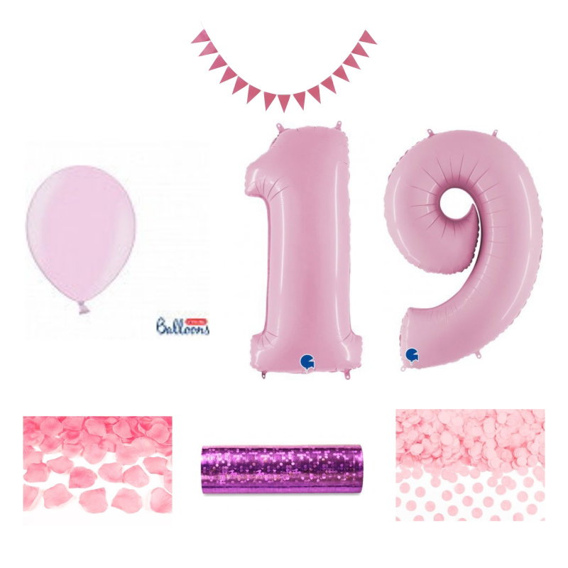 19-års festpaket, Rosa, Stor – sammansatt produktbild