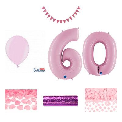 60-års festpaket, Rosa, Stor – sammansatt produktbild