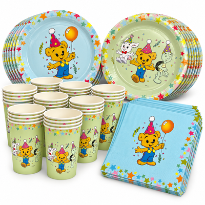 Bamse Party – dukningspaket för 16 gäster – paketets produkter