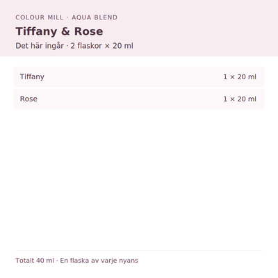 Paketinnehåll: 1 × Tiffany 20 ml, 1 × Rose 20 ml
