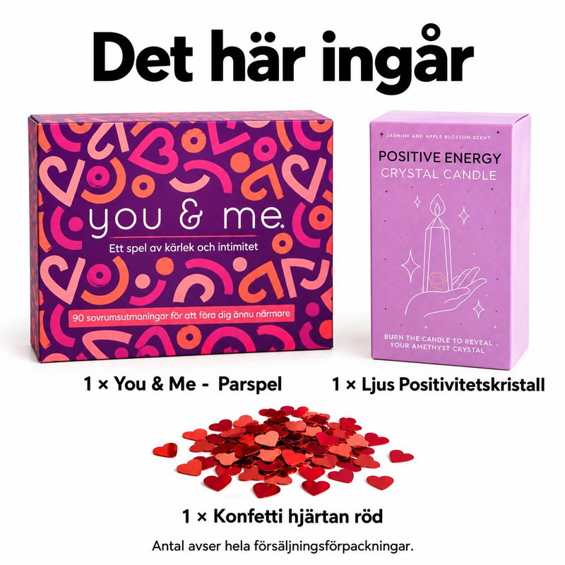 Privat vuxenkväll – parspel i doftande kvällsljus – innehåll och antal försäljningsförpackningar