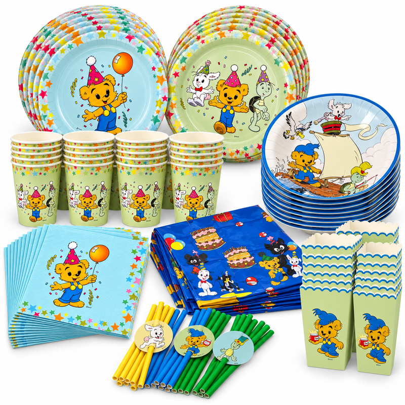 Bamse Party – dukningspaket Extra för 16 gäster – paketets produkter