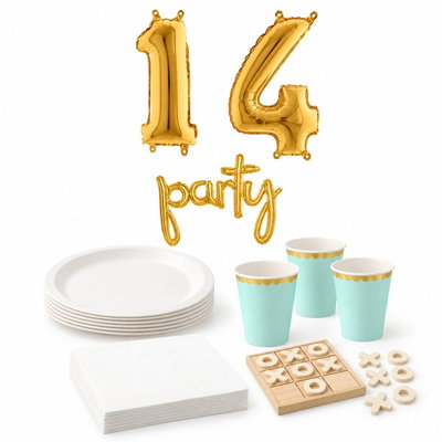 14-årskalas, Spelkväll – tre i rad, kalaspaket, 6 gäster – paketets produkter