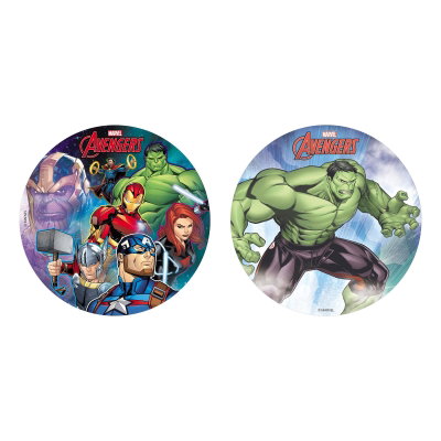 Avengers och Hulken, tårtpaket med två tårtbilder – sammansatt produktbild