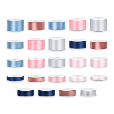 Satinbandspaket – Rosa festbord – Maxi – 24 rullar – hela paketet