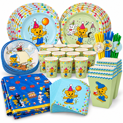 Bamse Party – dukningspaket Extra för 24 gäster – paketets produkter