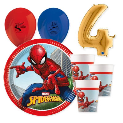 4-årskalas, Spiderman, kalaspaket, 8 gäster – samlad paketbild