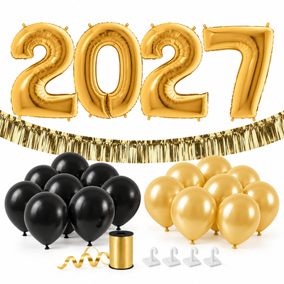 Nyår 2027 – årtalsvägg i guld – paketöversikt
