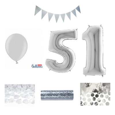 51-års festpaket, Silver, Stor – sammansatt produktbild