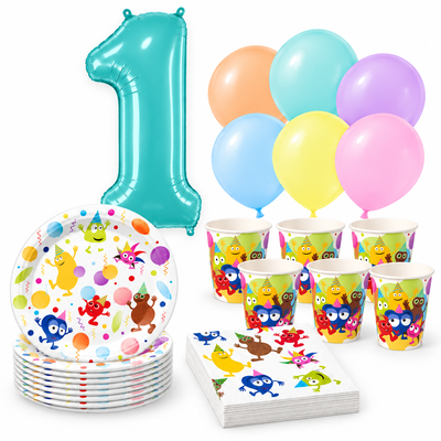 1-årskalas, Babblarna, kalaspaket, 16 gäster – produktbild