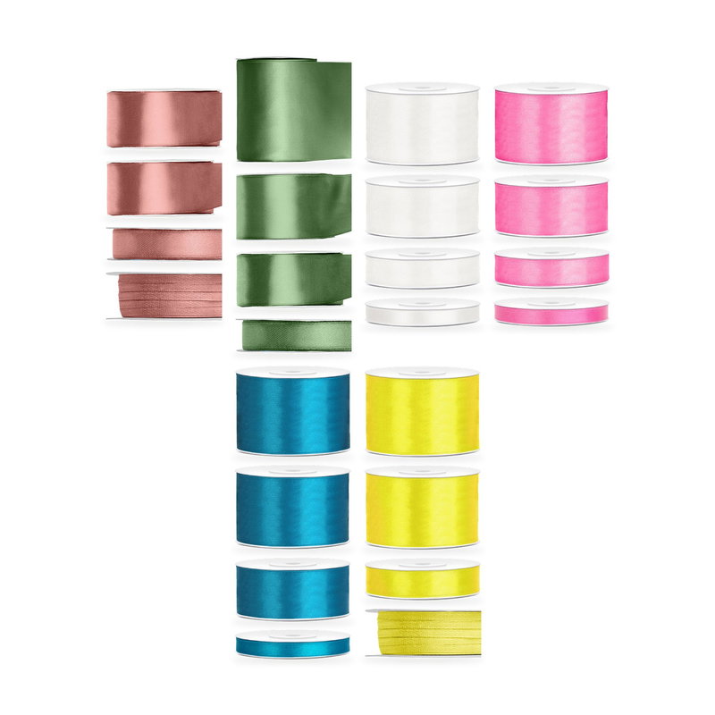 Satinbandspaket – Tackpresenter – Maxi – 24 rullar – hela paketet