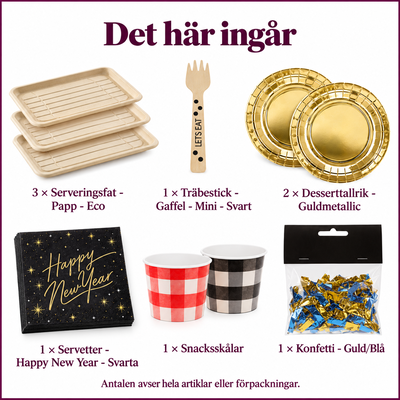 Det här ingår i Nyårets antipastibord för tolv – tre fat och små gafflar
