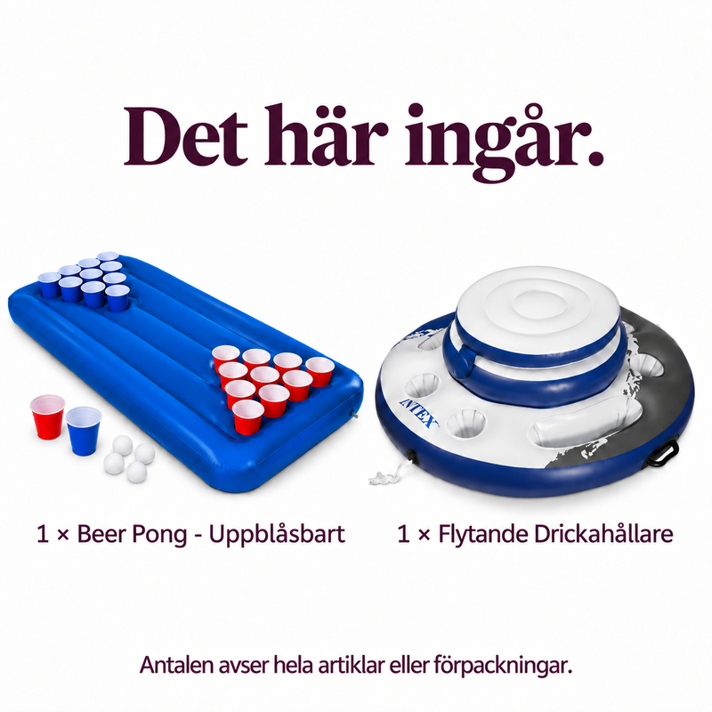 Poolpong med separat dryckesflotte