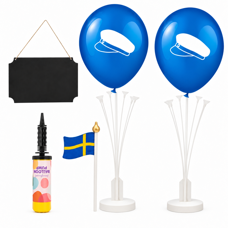 Hitta studenten – fristående mötespunkt med två ballongställ