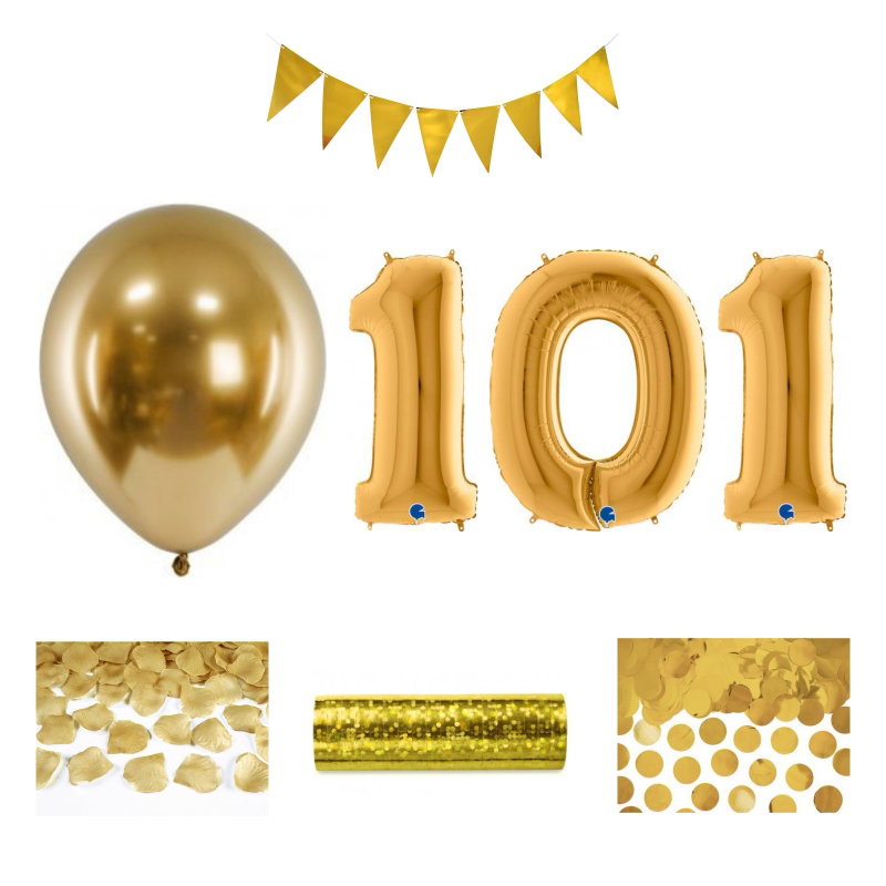 101-års festpaket, Guld, Stor – sammansatt produktbild