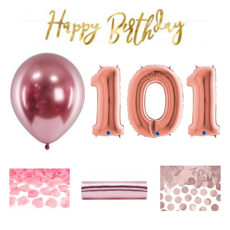 101-års festpaket, Roséguld, Stor – sammansatt produktbild
