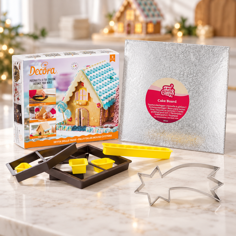 Miljöbild: Pepparkakshus med stjärndetalj och stadig tomt