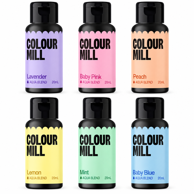 Pastell, 6 flaskor Colour Mill Aqua Blend à 20 ml