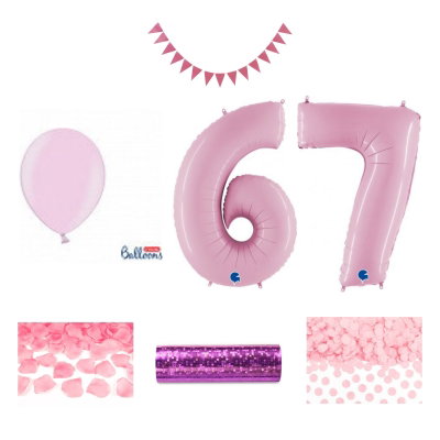 67-års festpaket, Rosa, Stor – sammansatt produktbild
