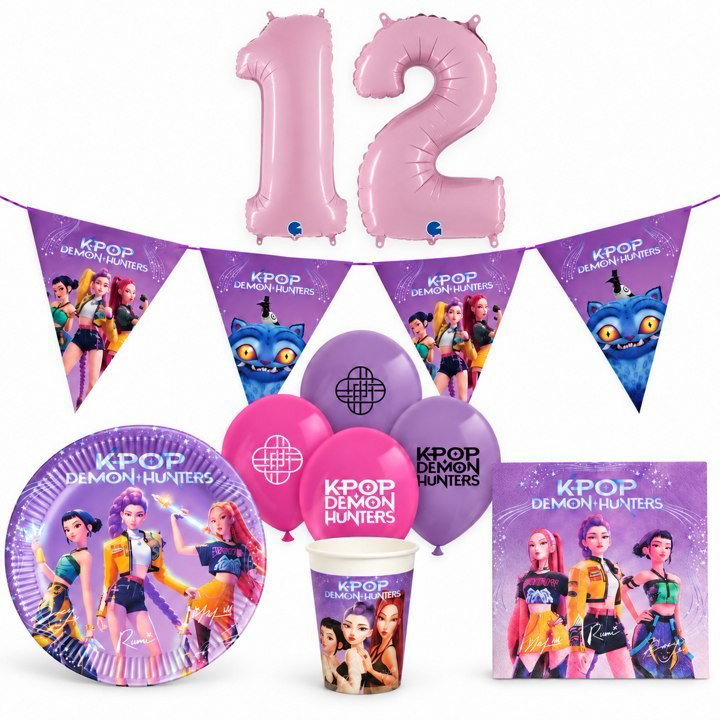 12-årskalas, K-pop-kalas, kalaspaket, 8 gäster – paketets innehåll