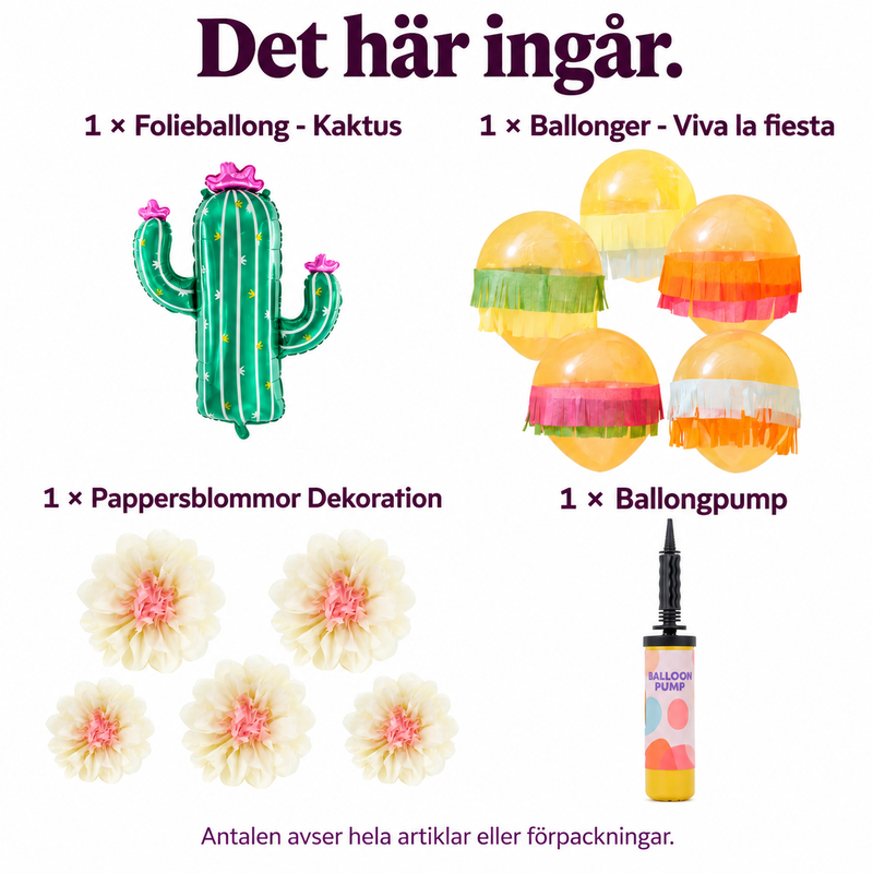 Det här ingår i Fiestaportalen – kaktus och fem pappersblommor