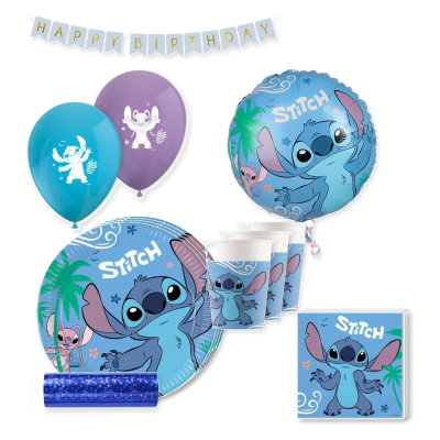 Stitch & Angel – kalaspaket med dekorationer för 16 gäster – samlat paketinnehåll