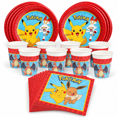 Pokémon – dukningspaket för 16 gäster – paketets produkter