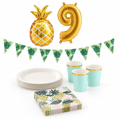 9-årskalas, Tropiskt kalas, kalaspaket, 6 gäster – paketets produkter