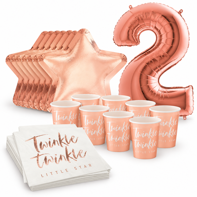 2-årskalas, Twinkle, kalaspaket, 8 gäster – samlat paketinnehåll