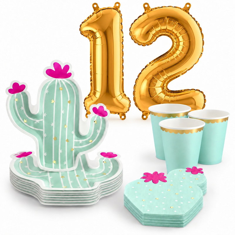12-årskalas, Llama & kaktus, kalaspaket, 6 gäster – paketets produkter