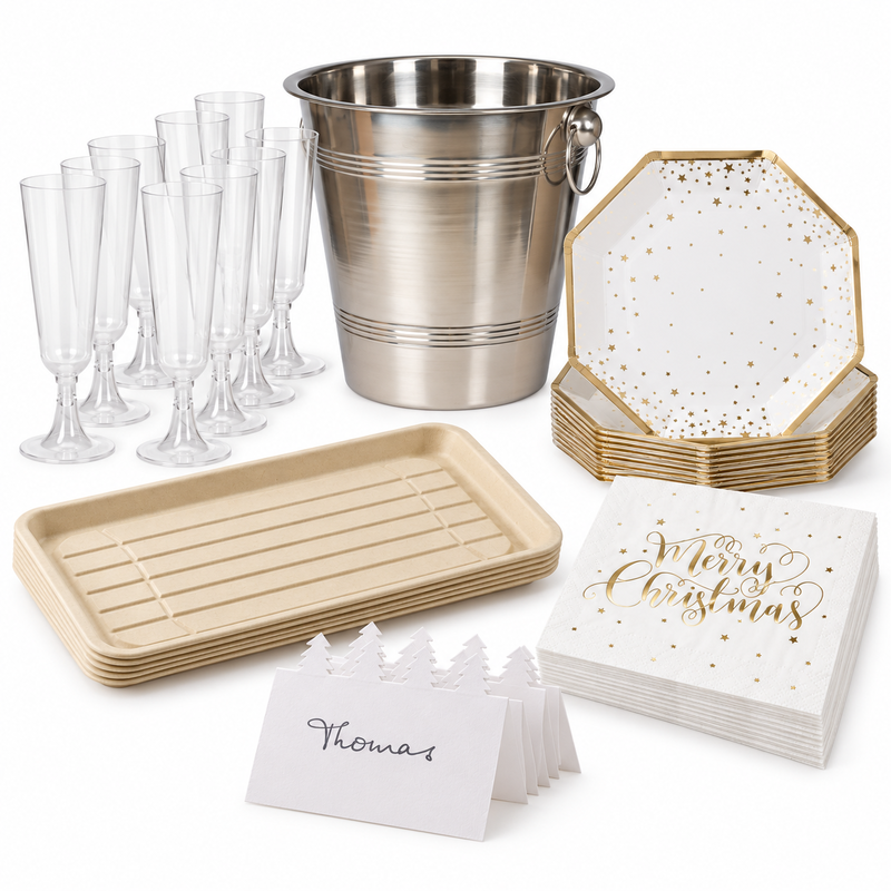 Kallglögg och julmingel för åtta – bubbelglas och plockbord