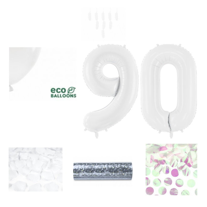 90-års festpaket, Vitt, Stor – sammansatt produktbild