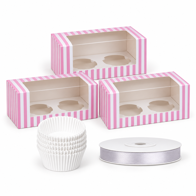 Produktöversikt: Tre cupcakegåvor för två – baka och packa sex